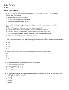 Chemistry Exam Revision Multiple Choice Questions