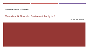 CFA Level I Financial Statement Analysis Overview