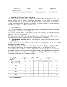 Emergence of Bangladesh Course Syllabus