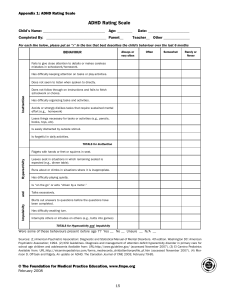 ADHD Rating Scale for Children: Parent/Teacher Assessment Tool