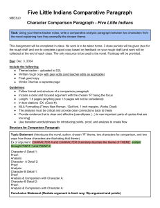 Five Little Indians Comparative Paragraph Assignment