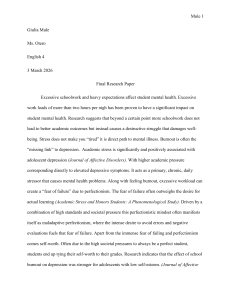 Excessive Schoolwork and Student Mental Health: Research Paper