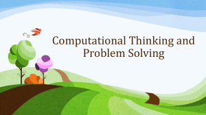 Computational Thinking and Problem Solving