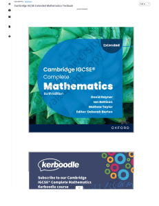 Cambridge IGCSE Complete Mathematics Sixth Edition Textbook
