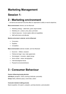 Marketing Management: Environment & Consumer Behaviour