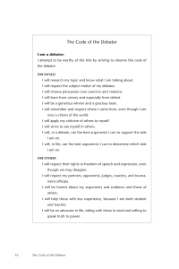 The Code of the Debater: Ethical Debate Principles