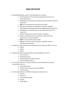 TAQA HSE Exam Questions & Answers