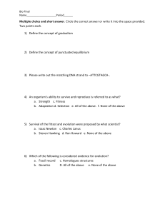 Biology Final Exam Questions
