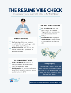 New Grad Nurse Resume Tips: The Safe Nurse Protocol