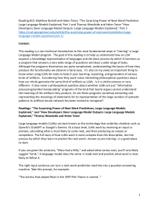Understanding Large Language Models: Next Word Prediction & Fine-Tuning