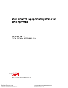 API Standard 53: Well Control Equipment Systems