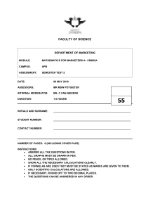 Mathematics for Marketers A Semester Test 2 2019