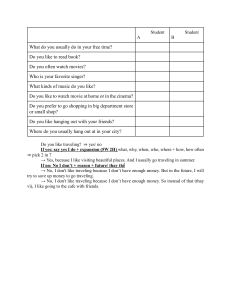 English Conversation Worksheet: Free Time & Travel