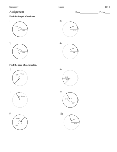 Geometry Arc Length and Sector Area Worksheet