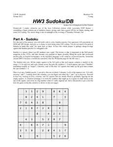 Stanford CS108 HW3 Sudoku/DB Assignment