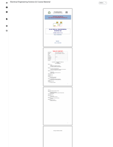 Electrical Engineering Science (I) Course Material