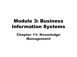 Knowledge Management in Business Information Systems
