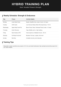 Hybrid Training Plan: Strength & Endurance