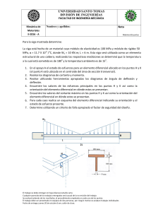 Examen Mec&aacute;nica de Materiales - Universidad Santo Tom&aacute;s