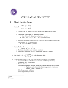 CEE216 Axial FEM Notes: Matrix Review & Element Stiffness