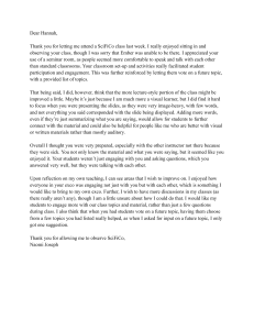 Teaching Reflection: Classroom Engagement & Student Participation