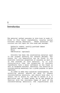 Introduction to Concrete Materials: Ingredients & Selection
