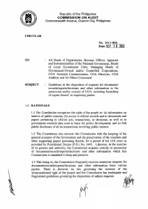 COA Circular 2013-006: Guidelines for Document Requests