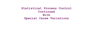 Statistical Process Control: Special Cause Variations