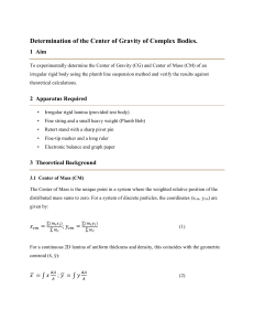 Determination of the Center of Gravity of Complex Bodies