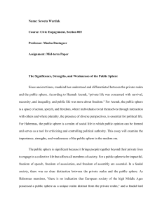The Significance, Strengths, and Weaknesses of the Public Sphere