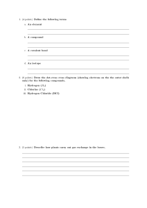 Chemistry Worksheet: Elements, Compounds, and Bonding