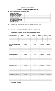 Fire Safety Maintenance Report Template