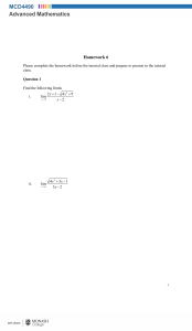 Advanced Mathematics Homework 6: Limits, Continuity, Derivatives