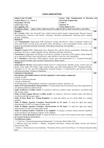 ES-1002 Fundamentals of Electrical and Electronics Engineering Course Approval Form