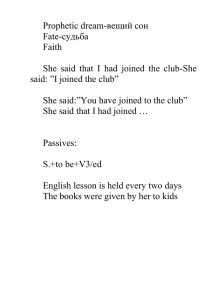 English Grammar: Reported Speech & Passive Voice