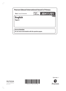 Pearson Edexcel Year 6 English Source Booklet: Foxes Texts