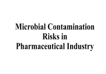 Microbial Contamination Risk Declaration Microbial Contamination Risks in Pharma Industry