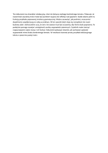 Edukacyjny tekst o strukturze zdań i gramatyce