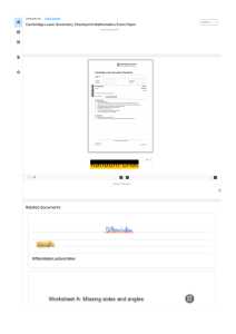 Cambridge Lower Secondary Checkpoint Math Exam Paper 2024