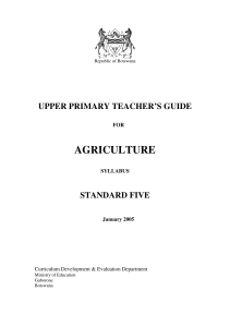 Botswana Standard 5 Agriculture Teacher's Guide 2005