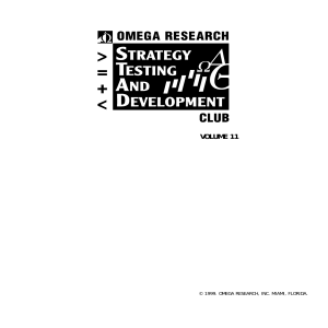 Omega Research Strategy Testing & Development Club Volume 11