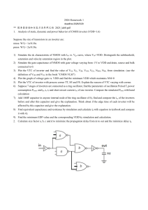 CMOS Inverter Homework: Static, Dynamic, and Power Analysis