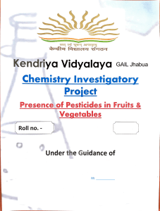 Presence of Pesticides in Fruits & Vegetables Chemistry Project