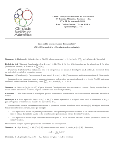 Discos de Gerschgorin e Autovalores - OBM Matem&aacute;tica