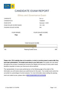 CPA Australia Ethics and Governance Exam Report