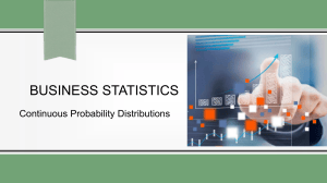 Business Statistics: Continuous Probability Distributions