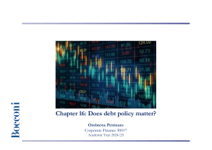 Chapter 16: Does Debt Policy Matter? Corporate Finance