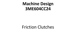 Machine Design: Friction Clutches Course Material
