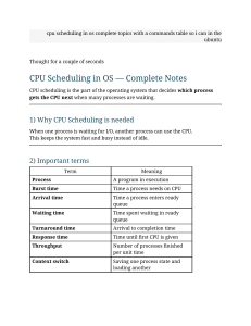 CPU Scheduling in OS &mdash; Complete Notes