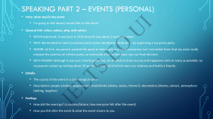 IELTS Speaking Part 2: Events (Personal) Guide